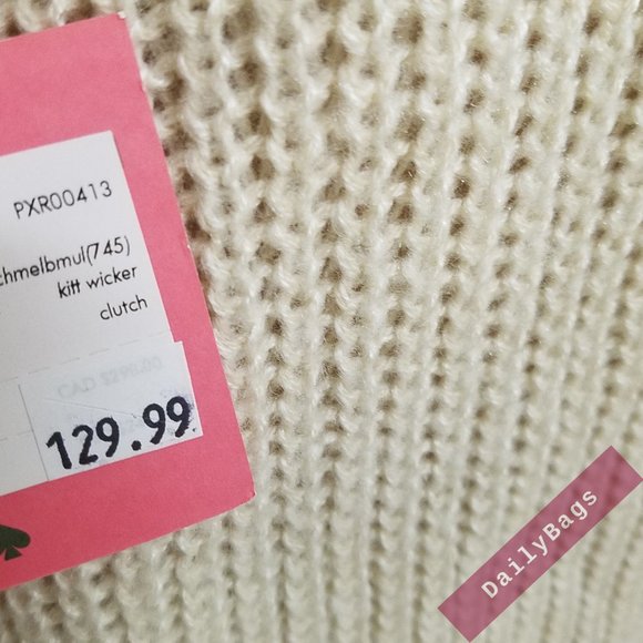 PEACH MELBA CLUTCH KATE SPADE NWT 100% AUTHENTIC CROSSBODY KITT WICKER CLUTCH - Picture 7 of 8